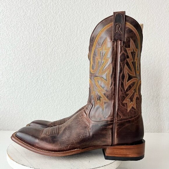 NEW Rod Patrick Mens Cowboy Boots Size 15AAA Perro Loco Brown Square Toe Western - Picture 4 of 12